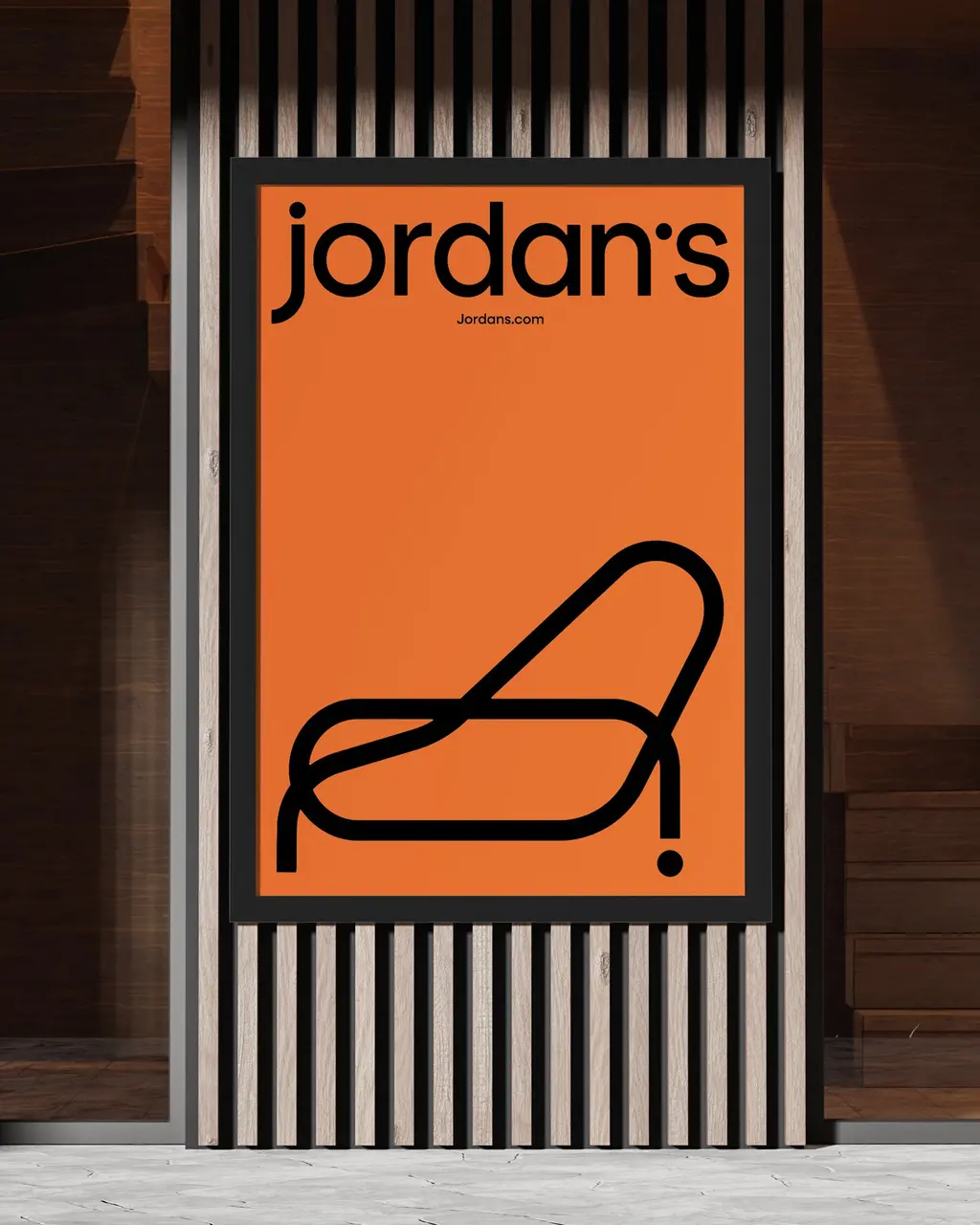 Untouched since the 1980s, Jordan’s Furniture gets a sleek rebrand with ergonomic icons
