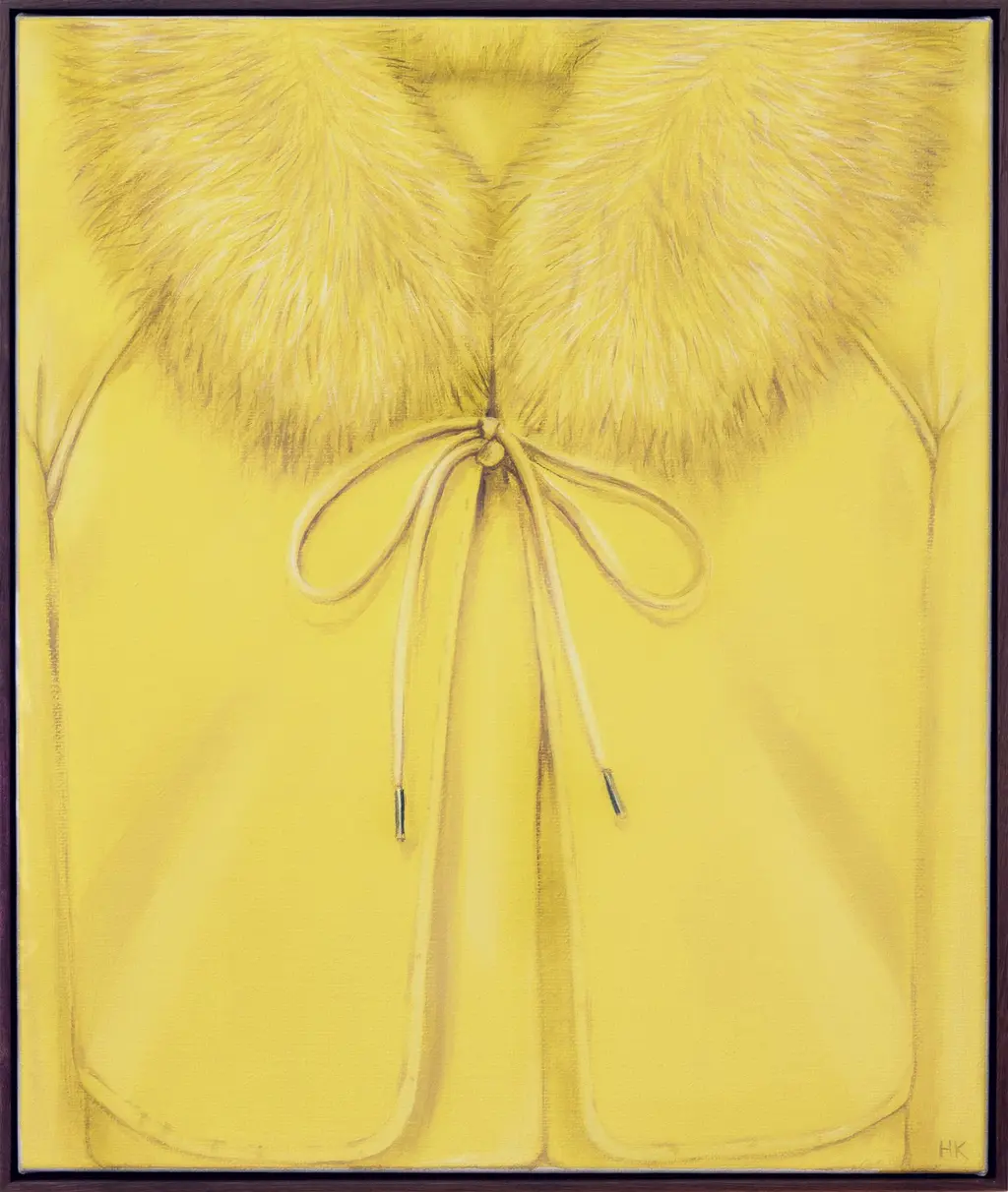 Hannah Knox’s paintings of collars, zips and buttoned up cardigans tell stories about the human condition